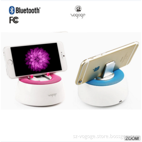 China Vogoge music cake speaker Hi-Fi stereo sound wireless bluetooth speaker with mobile phone holder